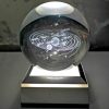 Sfera de cristal 3d sistem solar cu suport led iluminat