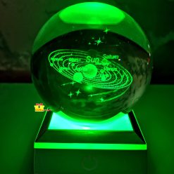 Alternative view of Sferă de Cristal 3D Sistem Solar cu Suport LED și USB