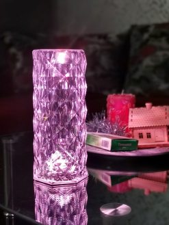 Lampă LED cu Efect de Cristal și Telecomandă, Reîncărcabilă - imagine 4