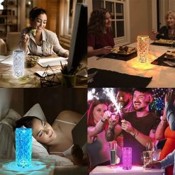 Lampă LED cu Efect de Cristal și Telecomandă, Reîncărcabilă - imagine 5