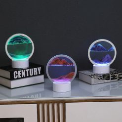 Lampă LED cu Nisip Mișcător și Telecomandă, 16 Culori - imagine 3
