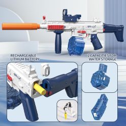 Pistol Electric cu Apă SCAR Automat, Înălțător și 2 Încărcătoare - imagine 6
