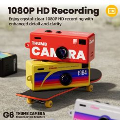 Mini Aparat Foto Retro Thumb Camera G6 1080p HD cu Card 32GB și Cititor de Carduri - imagine 4