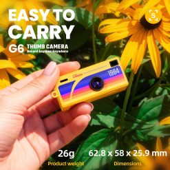 Mini Aparat Foto Retro Thumb Camera G6 1080p HD cu Card 32GB și Cititor de Carduri - imagine 3