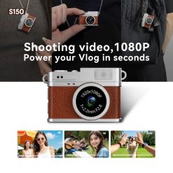 Mini Aparat Foto Digital Retro S150 1080p Full HD cu Card 32GB Inclus - imagine 4