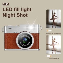 Mini Aparat Foto Digital Retro S150 1080p Full HD cu Card 32GB Inclus - imagine 10