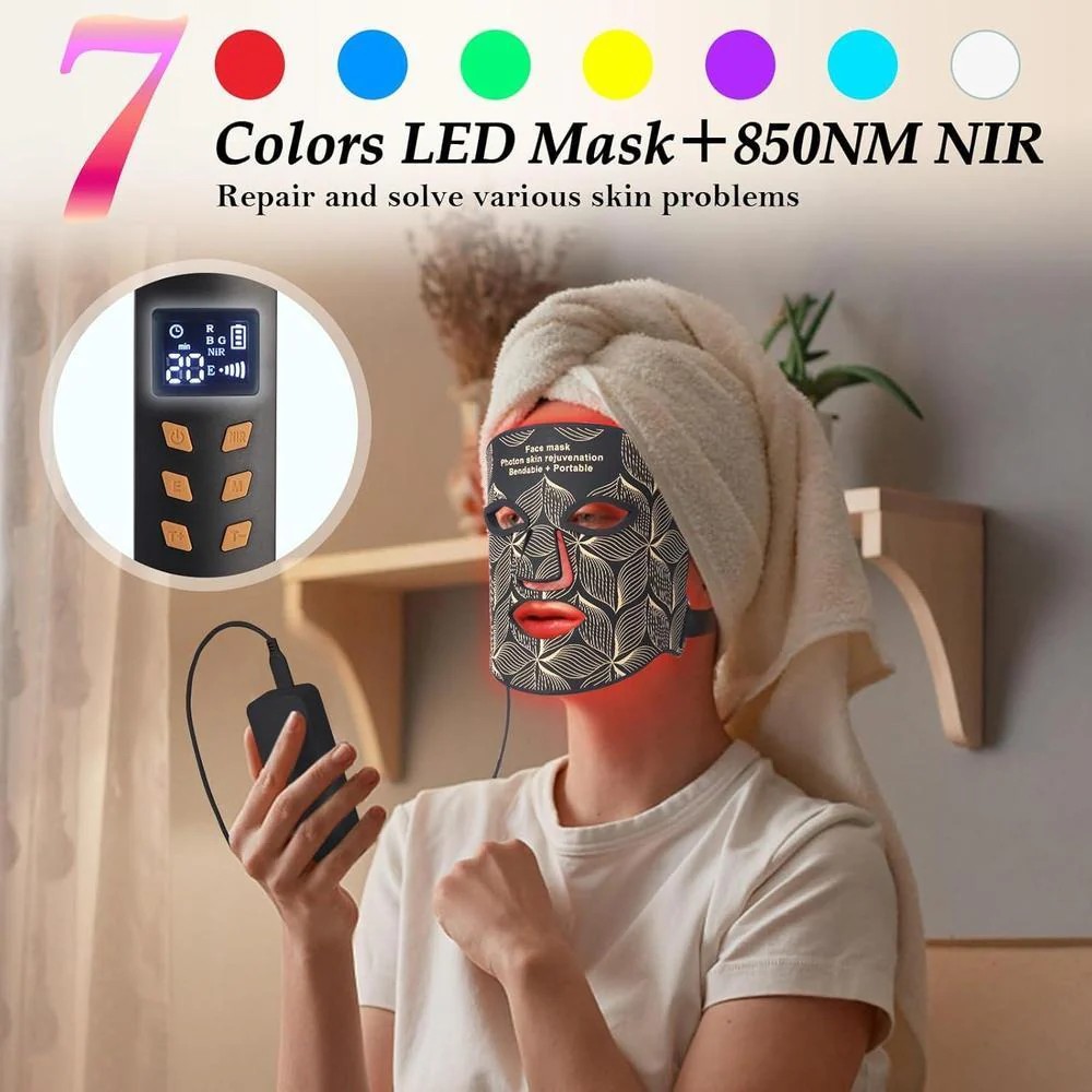 Masca LED Fototerapie din Silicon cu Lumina NIR 850nm – 240 LED-uri - imagine 5